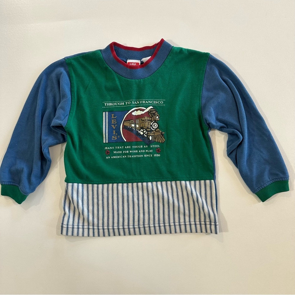 Vintage Little Levi’s Tough As Steel Mock Neck Long Sleeve Shirt Boys Size 5